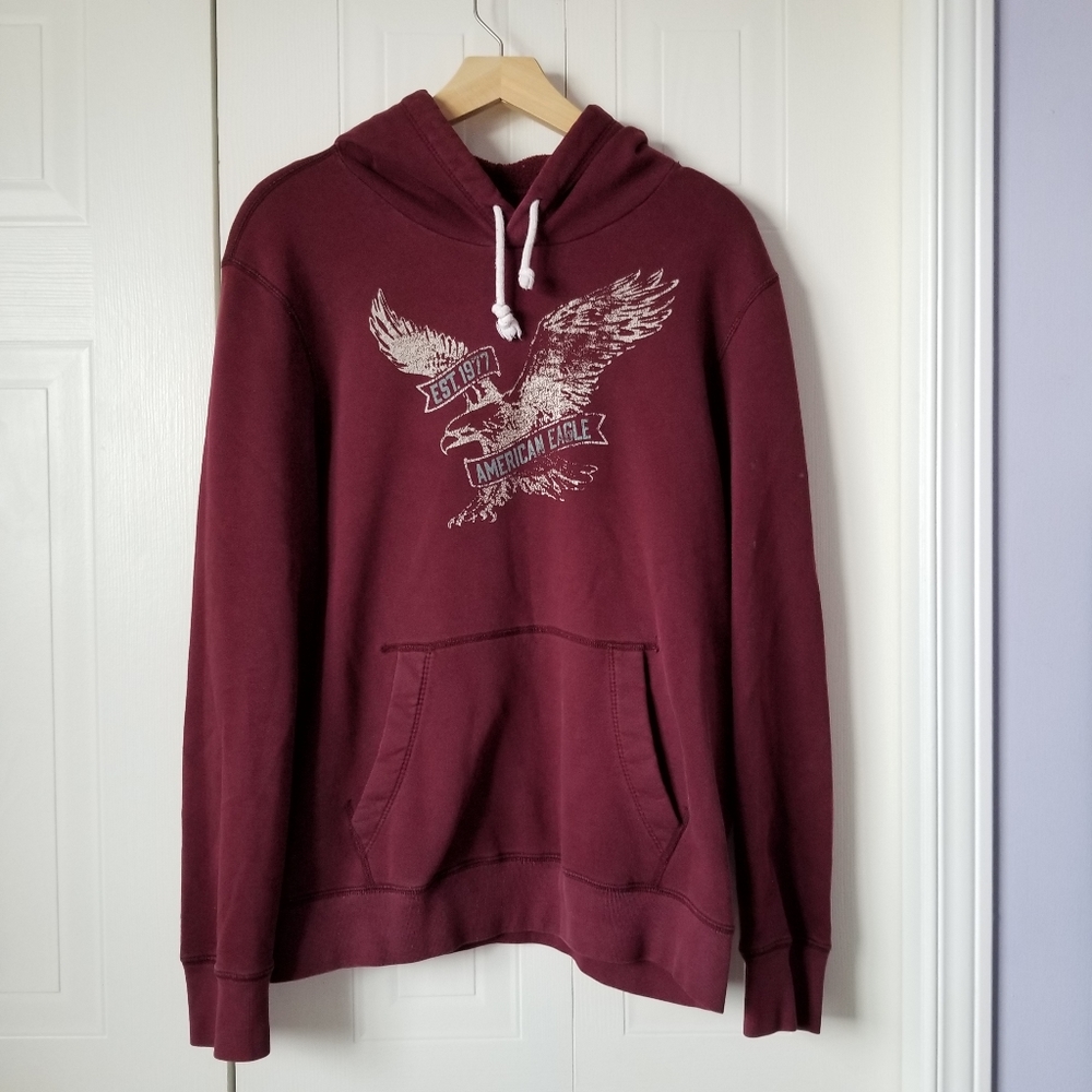 FREE⭐ American Eagel Maroon graphic hoodie